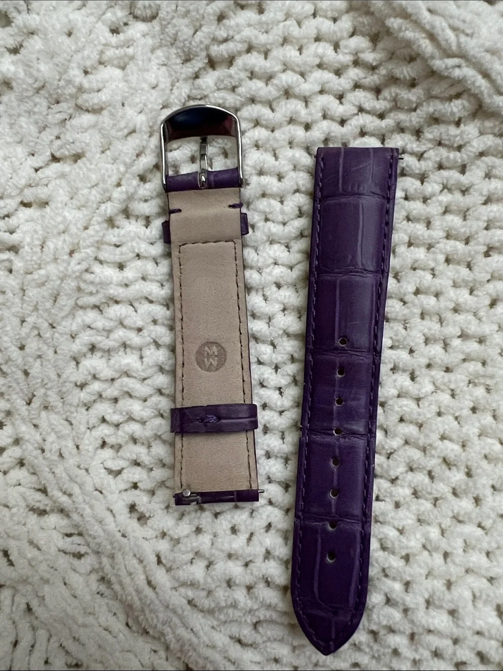 Michele Purple💜 Leather Croc-Embossed Watch Strap